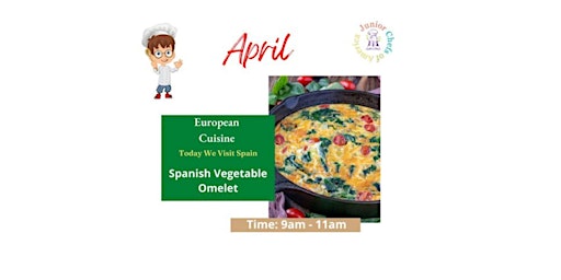 Imagem principal do evento Spanish Vegetable Omelet (Ages 4-14 Yrs Old)