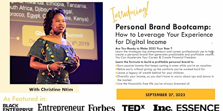 Personal Brand Bootcamp-How to Leverage Your Experience for Digital Income primary image
