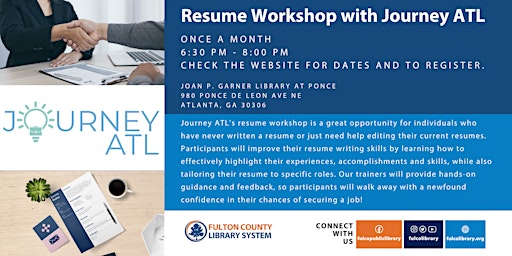 Imagem principal do evento Resume Workshop with Journey ATL