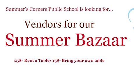 Vendors Wanted for Summer's Corners Bazaar primary image