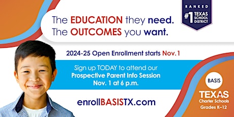 Open Enrollment 2024-25 BASIS North Central Prospective Parent Info Session primary image