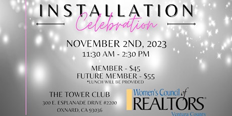 Imagem principal do evento Women's Council of Realtors Ventura County Installation