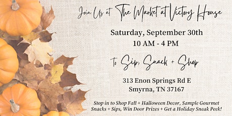 Fall Sip + Shop at The Market at Victory House primary image