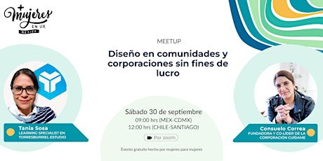 Image principale de +Mujeres en UX México Meetup Virtual  Septiembre 2023