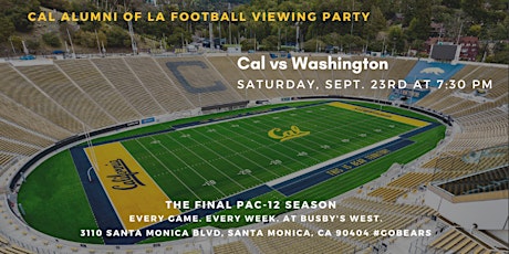 Cal Football Viewing Party vs. Washington primary image