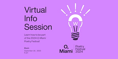 2024 Poetry Festival Virtual Info Session primary image