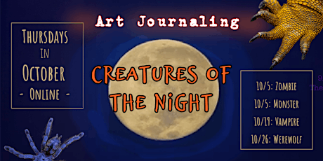 Hauptbild für Creatures of the Night: Art Journaling Online