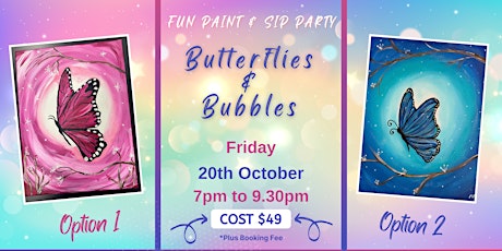 Paint & Sip Party - Bubbles & Butterflies primary image