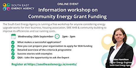 Information Session on Community Energy Grant Funding primary image