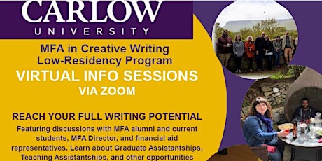 Carlow MFA Program Info Session for Anyone Interested in an MFA primary image