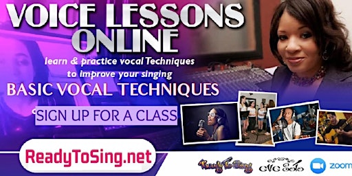 Primaire afbeelding van Voice Lessons - Singing  Techniques - Online