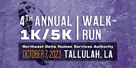 Primaire afbeelding van NEDHSA 4th Annual Tallulah 1K/5K Walk-Run