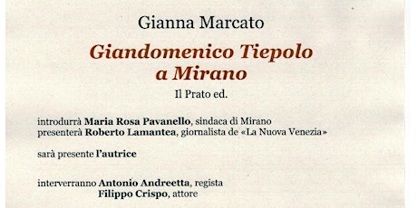 Immagine principale di Presentazione del libro "Giandomenico Tiepolo a Mirano" 