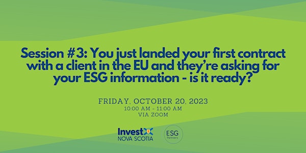 ESG Session #3 (October 20)