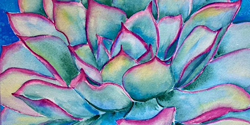 Primaire afbeelding van Vivid Rainbow or Realistic Succulent in Watercolors with Phyllis Gubins