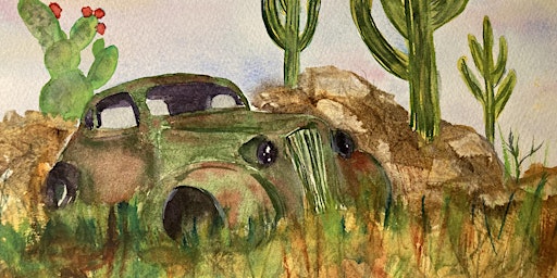 Primaire afbeelding van Abandoned, Old & Rusty Vehicles in Watercolors with Phyllis Gubins