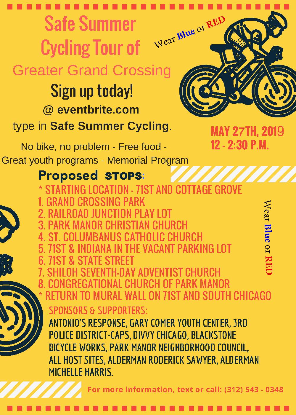 2nd Annual, Safe Summer Cycling Tour of Greater Grand Crossing
