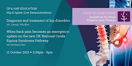 GP & AHP  Face to Face Educational Lecture  -  Hip & Spine primary image