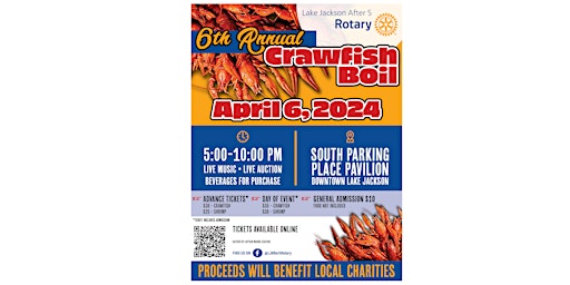 Primaire afbeelding van L.J. After 5 Rotary 6th Annual Crawfish Boil Fundraiser