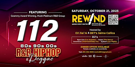 Rewind featuring 112 on Oct 21st @Enso Event Centre primary image