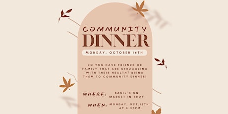 October Community Dinner primary image