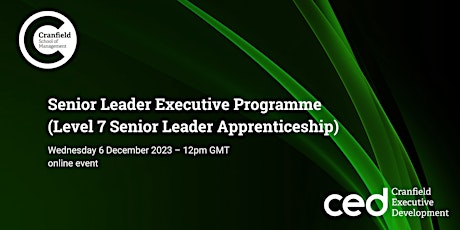 Senior Leader Executive Programme  Webinar 6 December 2023 primary image