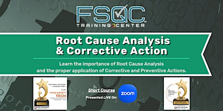 Root Cause Analysis and Corrective Action Virtual Food Safety Short Course