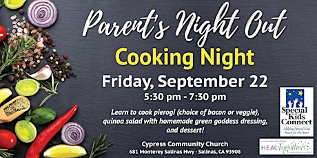 Parent's Night Out  Cooking Night - Friday, September 22 primary image