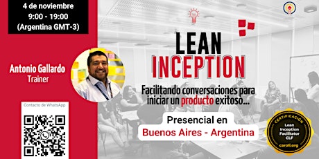 Imagem principal do evento Formación Lean Inception Presencial en Argentina