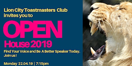 Imagen principal de Lion City Toastmasters Club - Open House Chapter Meeting