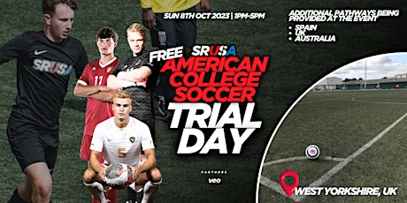 Image principale de U.S. College Soccer Trial Day (and other pathway) - (West Yorkshire, UK)