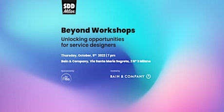 Image principale de SDD #39 - Beyond workshop - Unlocking opportunities for service designers