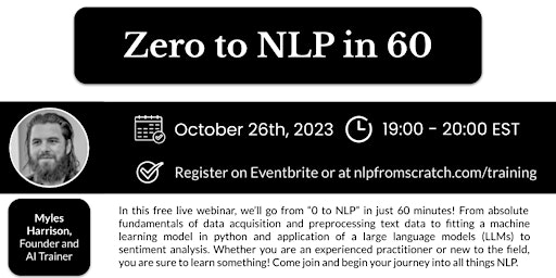 Zero to NLP in 60 - FREE Workshop primary image