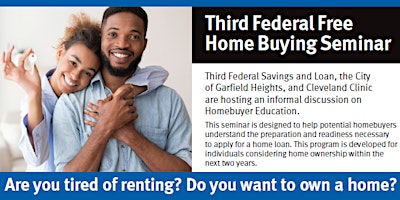 Primaire afbeelding van FREE HOME BUYING SEMINAR - UP TO $20,500 DOWN PAYMENT ASSISTANCE