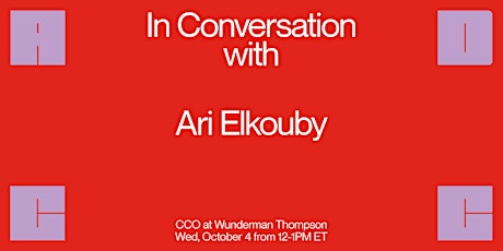 Imagem principal do evento In Conversation with... Ari Elkouby