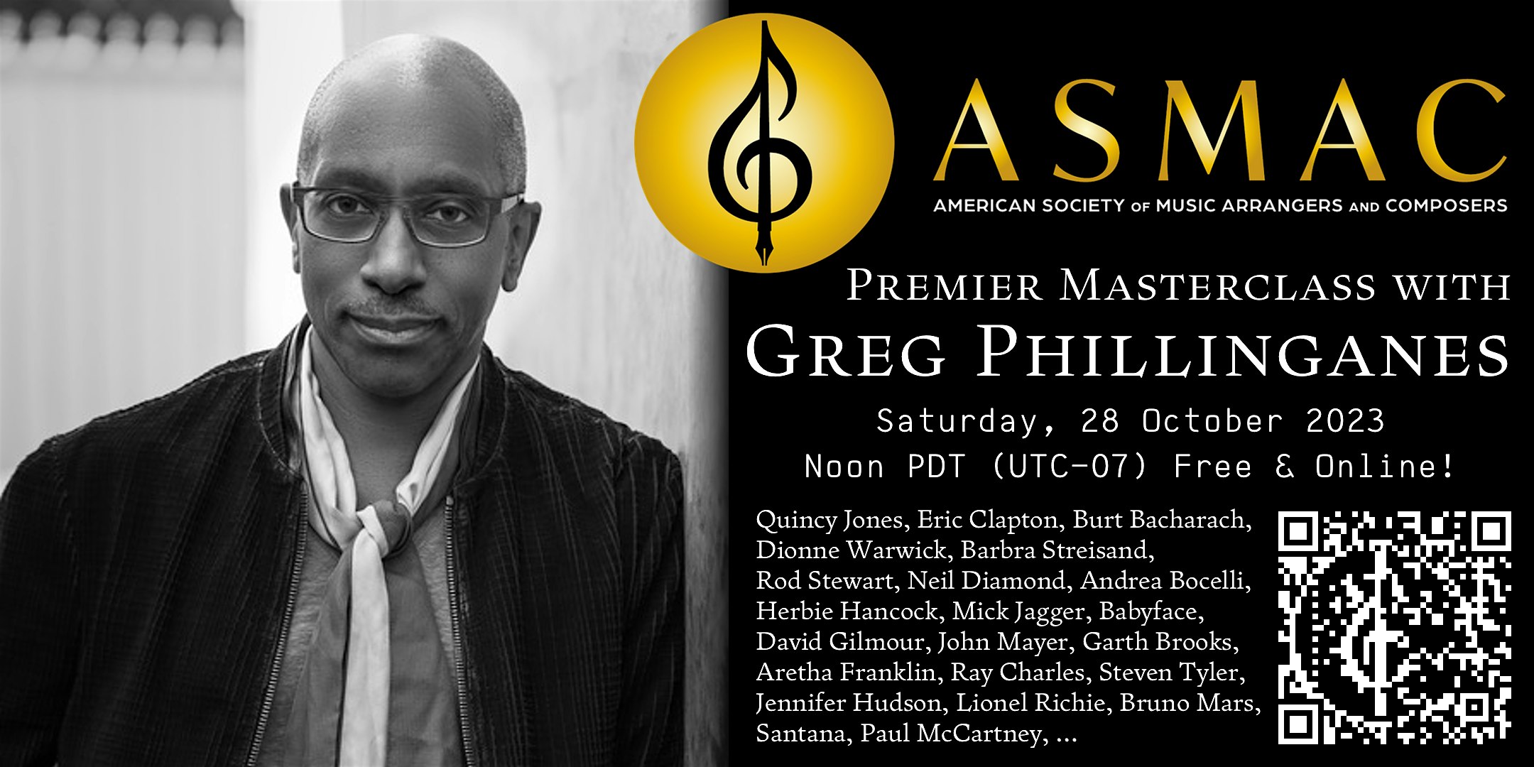 ASMAC Premier Masterclass: Greg Phillinganes, hosted by Sylvester Rivers.