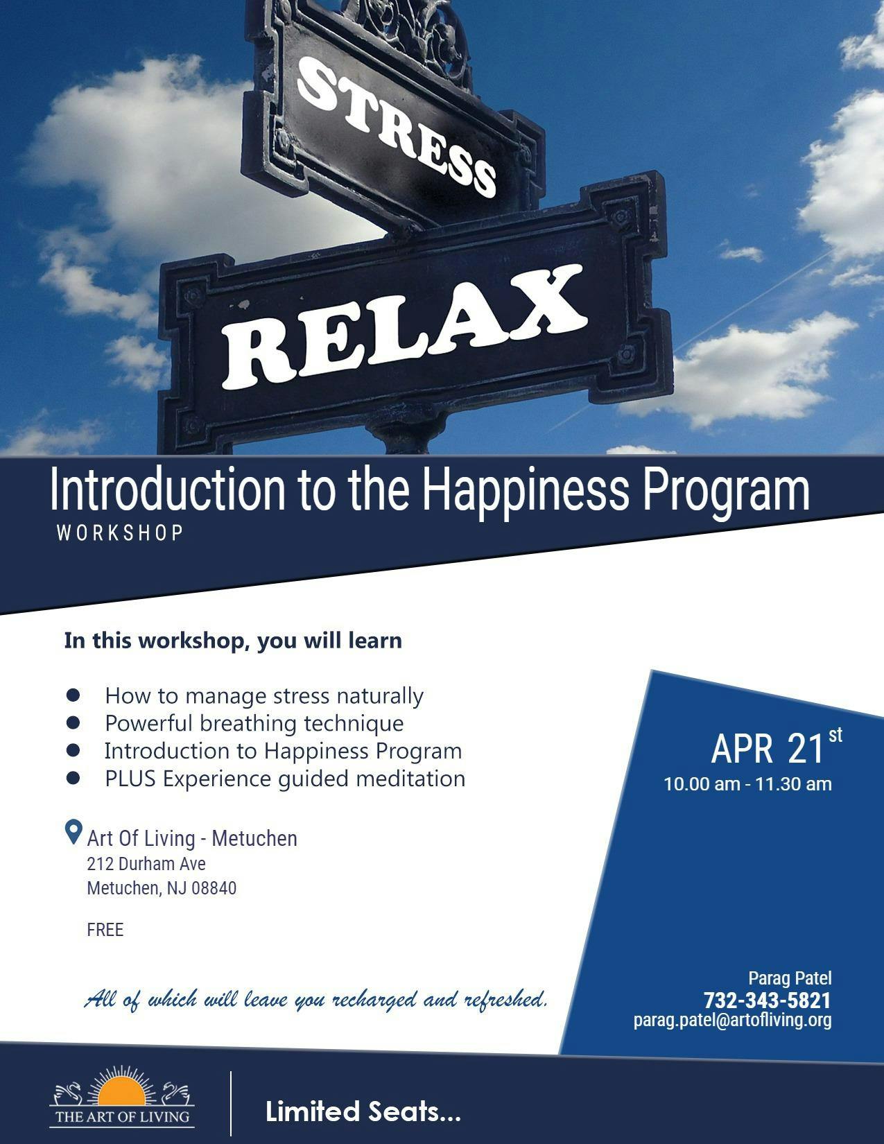 Free Meditation & Introduction to the Happiness Program