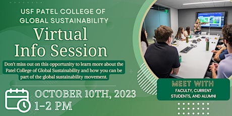 Immagine principale di USF Patel College of Global Sustainability Information Session 