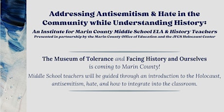 Imagem principal do evento Addressing Antisemitism & Hate in the Community while Understanding History
