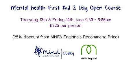Mental Health First Aid 2 Day Open Course primary image
