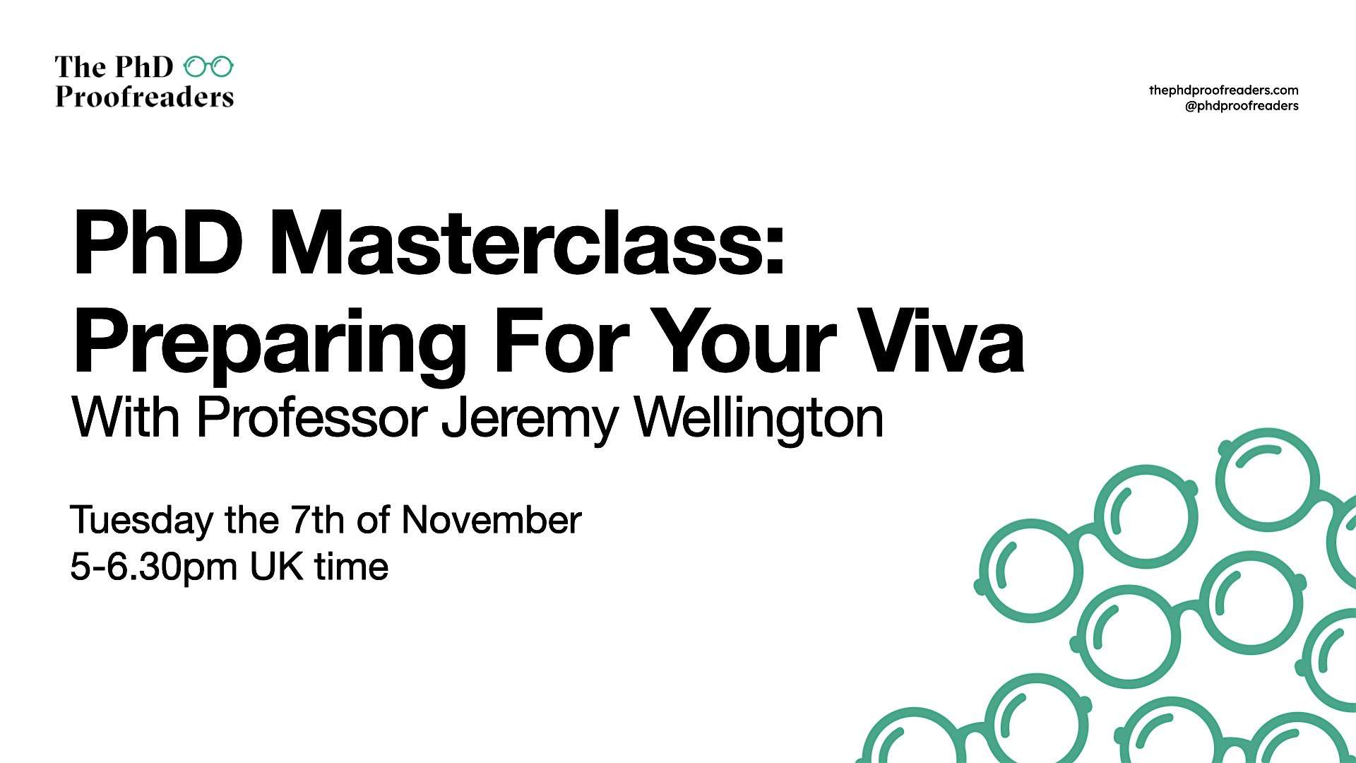 PhD Masterclass: Preparing For Your Viva