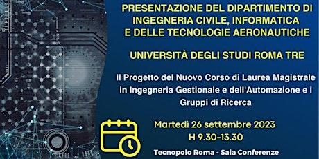 UNIVERSITA' ROMA TRE INGEGNERIA CIVILE INFORMATICA TECNOLOGIE AERONAUTICHE  primärbild