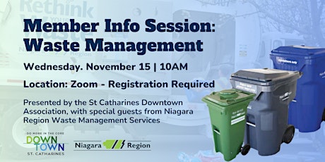 Immagine principale di Member Info Session: Waste Management in Downtown St. Catharines 