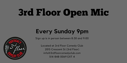 Image principale de Open Mic (show up..go up) | 3rd Floor Comedy Club