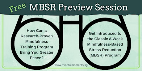 Mindfulness MBSR Preview: Sat 25 May 2019 primary image
