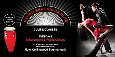 Latino Beat Salsa Classes TUESDAY from 3 OCT Hotel Collingwood Bournemouth primary image