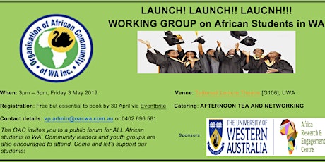 LAUNCH: WORKING GROUP on African Students in WA primary image