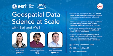 Geospatial Data Science at Scale with Esri and AWS primary image