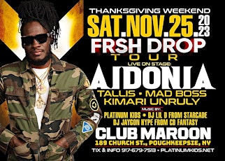 Primaire afbeelding van AIDONIA LIVE PERFORMANCE UPSTATE NY (FRESH DROP TOUR)