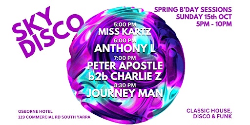 SKy Disco Spring Sounds feat. Journey Man (Bday Set), Peter Apostle... primary image